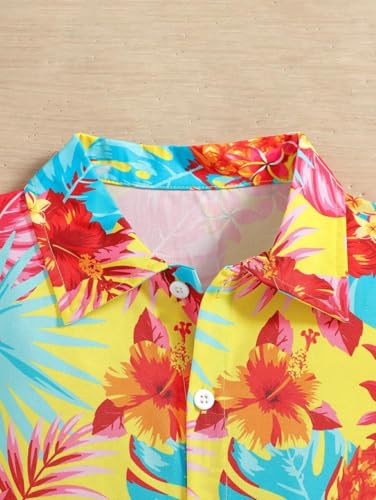 Image of URBAN OX Boys' Short Sleeve Casual Vacation Shirt | Fancy Summer Shirts for Boys | Regular Fit Summer Vacation Beach Shirt for Kids | Age 3-14 Years