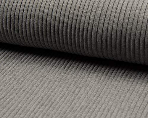 Qualitativ hochwertige Bündchenware, rundgestrickte Schlauchware, Grobstrick in Farbe Hellgrau - Hipster Bündchen, 50 cm