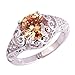Psiroy 925 Sterling Silver Created Morganite Filled Floral Cocktail Anniversary Ring Size 7