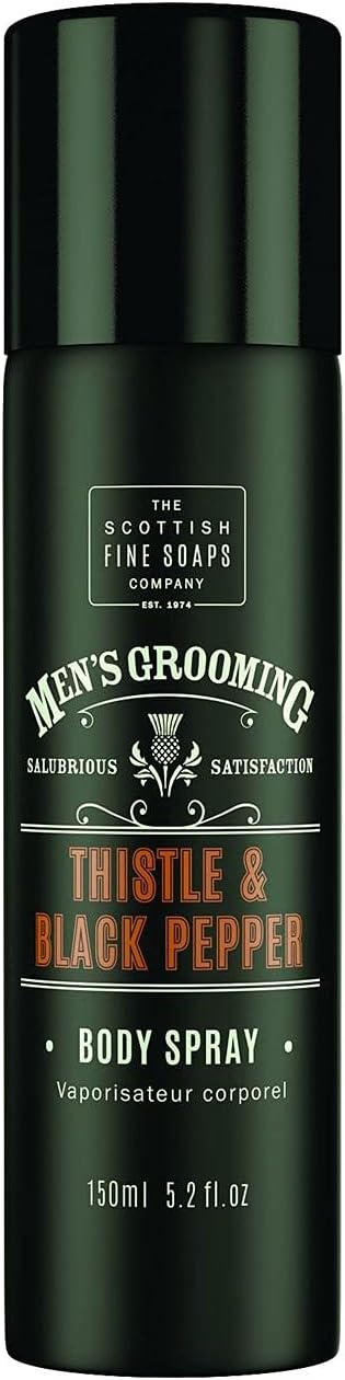 Men's Grooming by The Scottish Fine Soaps Company Thistle & Black Pepper Body Spray 150ml