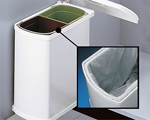 Hailo Abfallsammler 3416001 | Schwenkbarer Einbau Mülleimer Duo 16 L | Für Küchenschränke ab 45 cm Breite mit Drehtür | Robustes Weißes Design | Einfache Montage | Perfekte 2fach Mülltrennung – Bild 4
