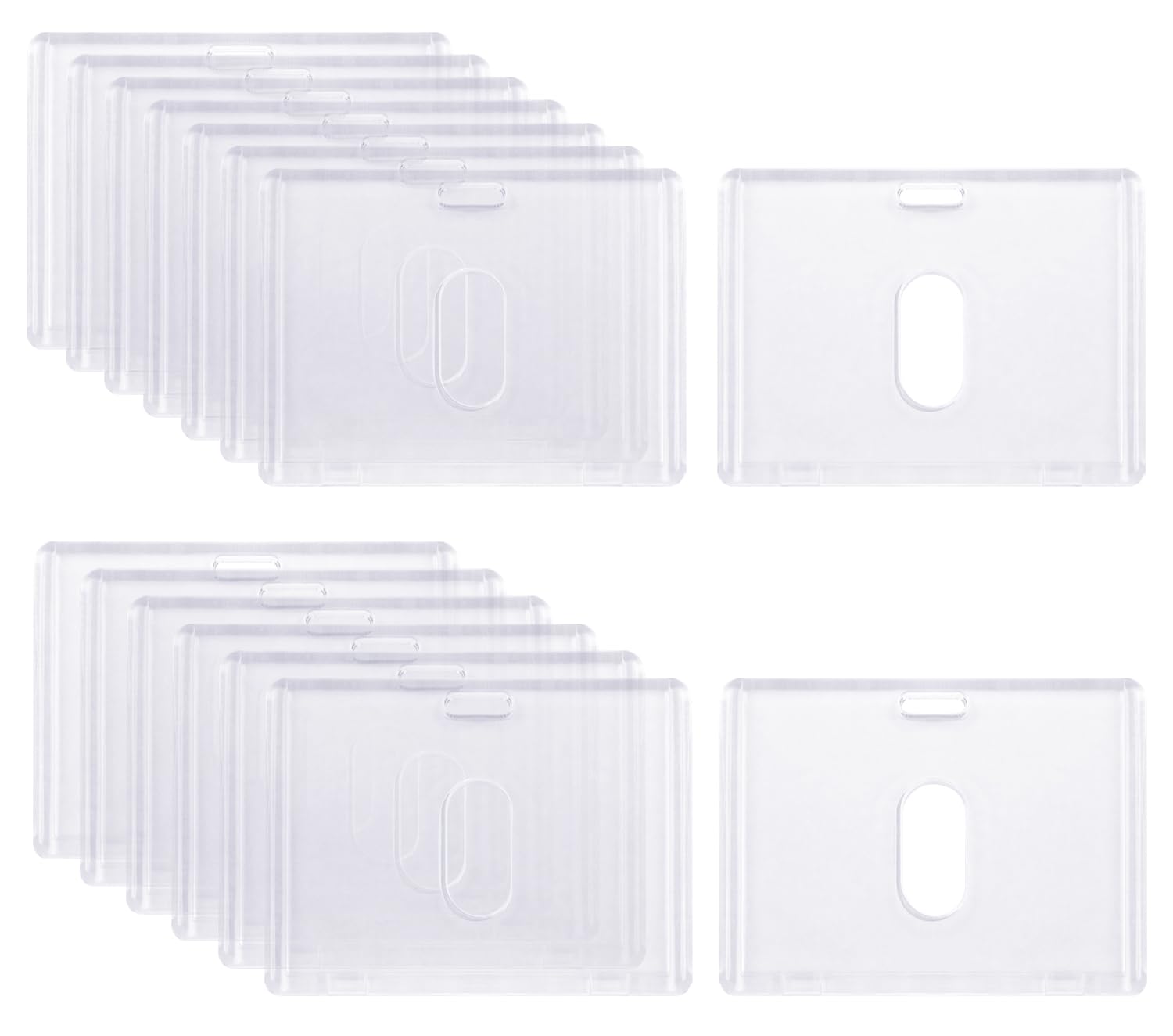 ONLYKXY 15pcs Acrylic Card Sleeve Clear Hard Plastic Top Loader Card Badge Protector Case Holder for Credit ID Bank Bus Student Worker's Trading Card Cover (Horizontal)