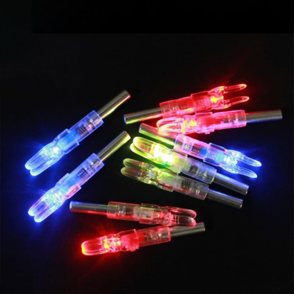 3 Pezzi tiro con L'Arco cocche Illuminate a LED automaticamente Coda dell'albero della Freccia Luminosa Adatta per Alberi in Carbonio da 6,2 mm (Rosso)