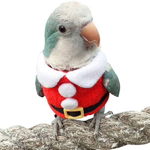 Bird Clothes Birds Flight Suit, Christmas Hoodie for Parrots African Greys Parakeet Cockatiel Sun Conure Christmas Party Cosplay Photo Prop Bird Shirt Small Animals Apparel (M,Christmas Shirt)