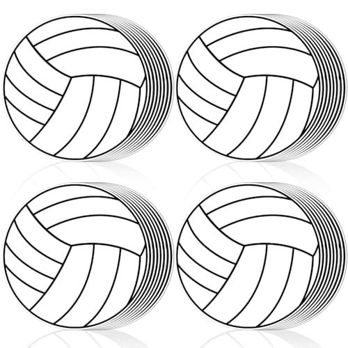 ZOIIWA 60 PCS Volleyball Cutouts DIY Sport Theme Party Decoration for Baby Shower Birthday Party Essentials Volleyball Cuts Paper Sport Classroom Decoration Balls Bulletin Board Decor for School