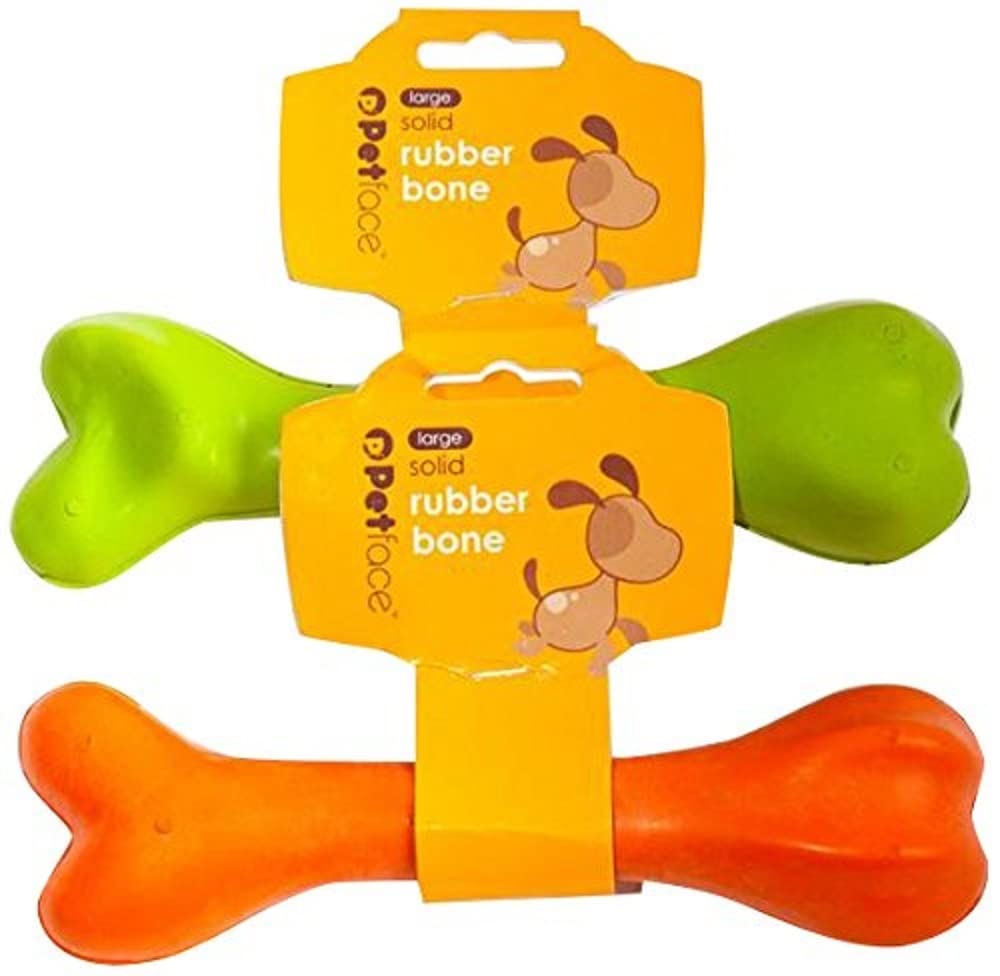 Petface Seriously Strong Solid Rubber Bone Dog Toy, Tough & Durable, 20 cm, orange