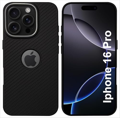 Image of SBMS Back Cover for iPhone 16 Pro Soft Matte Silicone Cover with Slim Fit | (Not Mag-Safe Compatible) | Shockproof | Camera Protection Bumper Case for iPhone 16 Pro (Black)