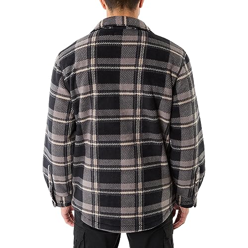 Smith's Workwear Men's Sherpa-Lined Plaid Fleece Shirt Jacket3