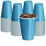 DecorRack Turquoise Plastic Cups, 12 oz Disposable Cups, Party Supplies (60 Count)