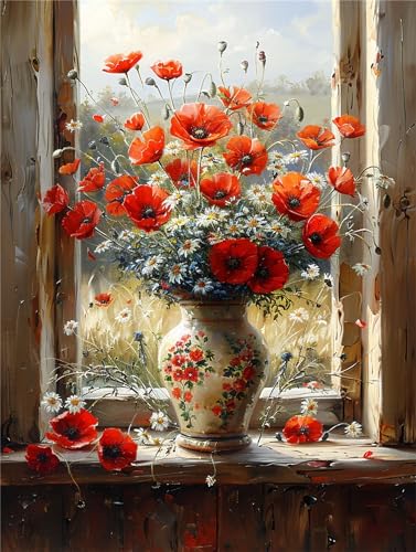 Kit Complet Diamond Painting 5D Coquelicot haut de gamme pour salon