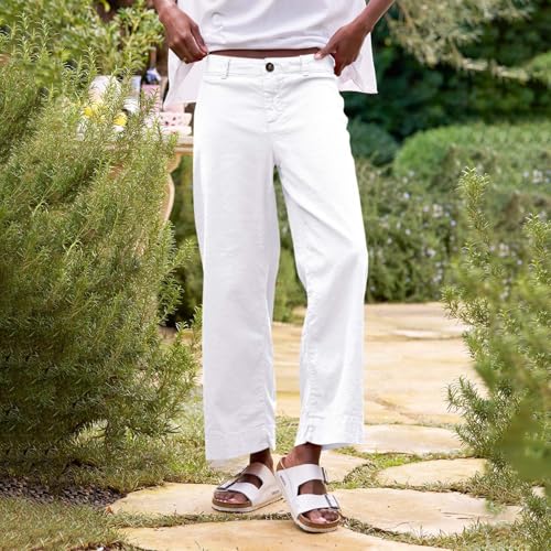 Generic Wide Leg Work Pants Women Business Casual High Waisted Dress Pants Lightweight Linen Pants Fall Fashion3