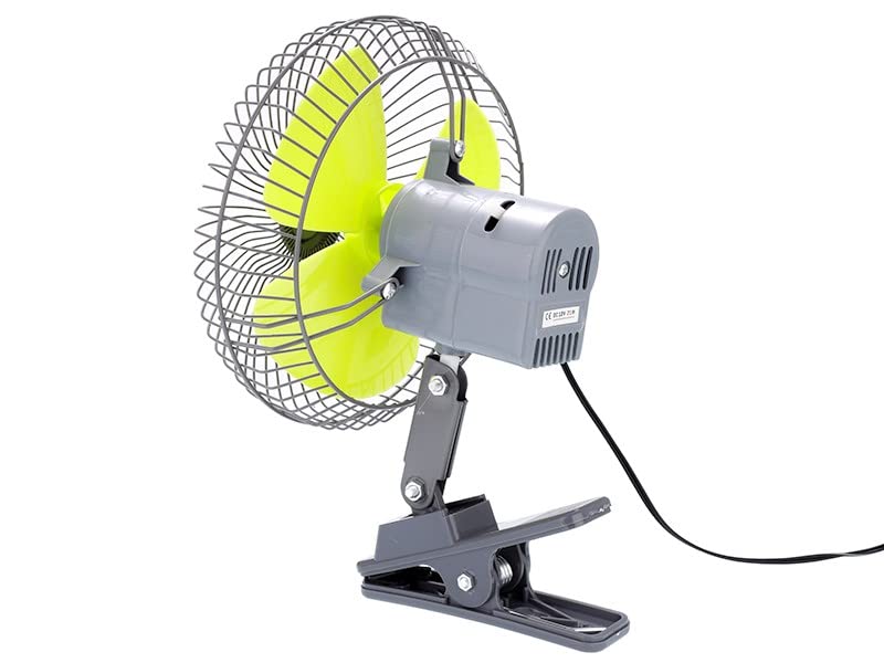 Wentylator 12 V do przyczep kempingowych, samochodów kempingowych, furgonetek, uchwyt na klips, Ø 17 cm