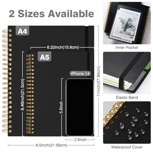Image of 5 Subject Notebooks College Ruled, Lined Notebook with Removable Dividers