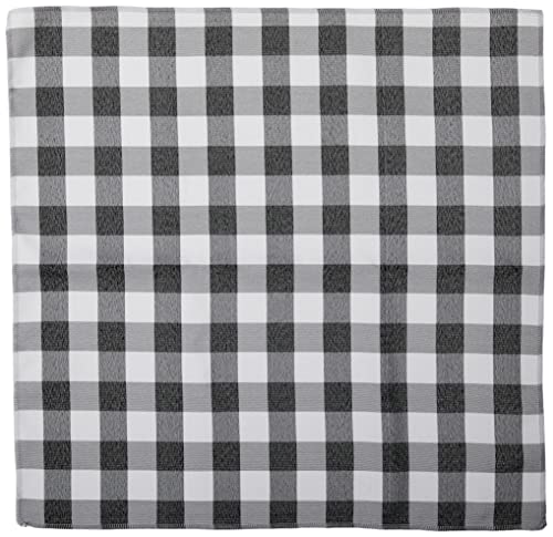 LA Linen Pack of 10 Gingham Checkered Napkins 18, White and Black, Polyester, 45.72 x 45.72 x 0.04 cm, White/Black - Image 2