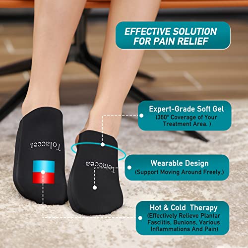 Foot Ice Pack For Toes,Reusable Gel Ice Pack For Hot And Cold Therapies,Flexible Cold Pack For Foot Tendonitis, Plantar Fasciitis, Swelling, Sprained, Post-Surgery Recovery 1 Pair #TOP3