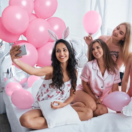Image of Pink Balloons Light Pink Birthday Decorations 100 Pack 12 inch Round Gender Reveal Ballons for Valentines Birthday Wedding Anniversary Baby Shower Gender Reveal Party Decoration