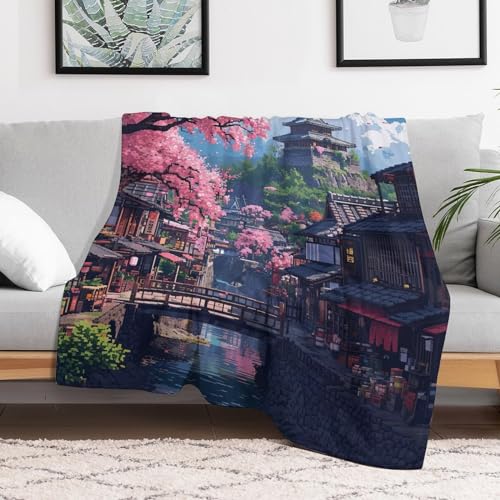 Couverture cerisier japonais lit et canapé plaid flannel chaud 150x200 - 3