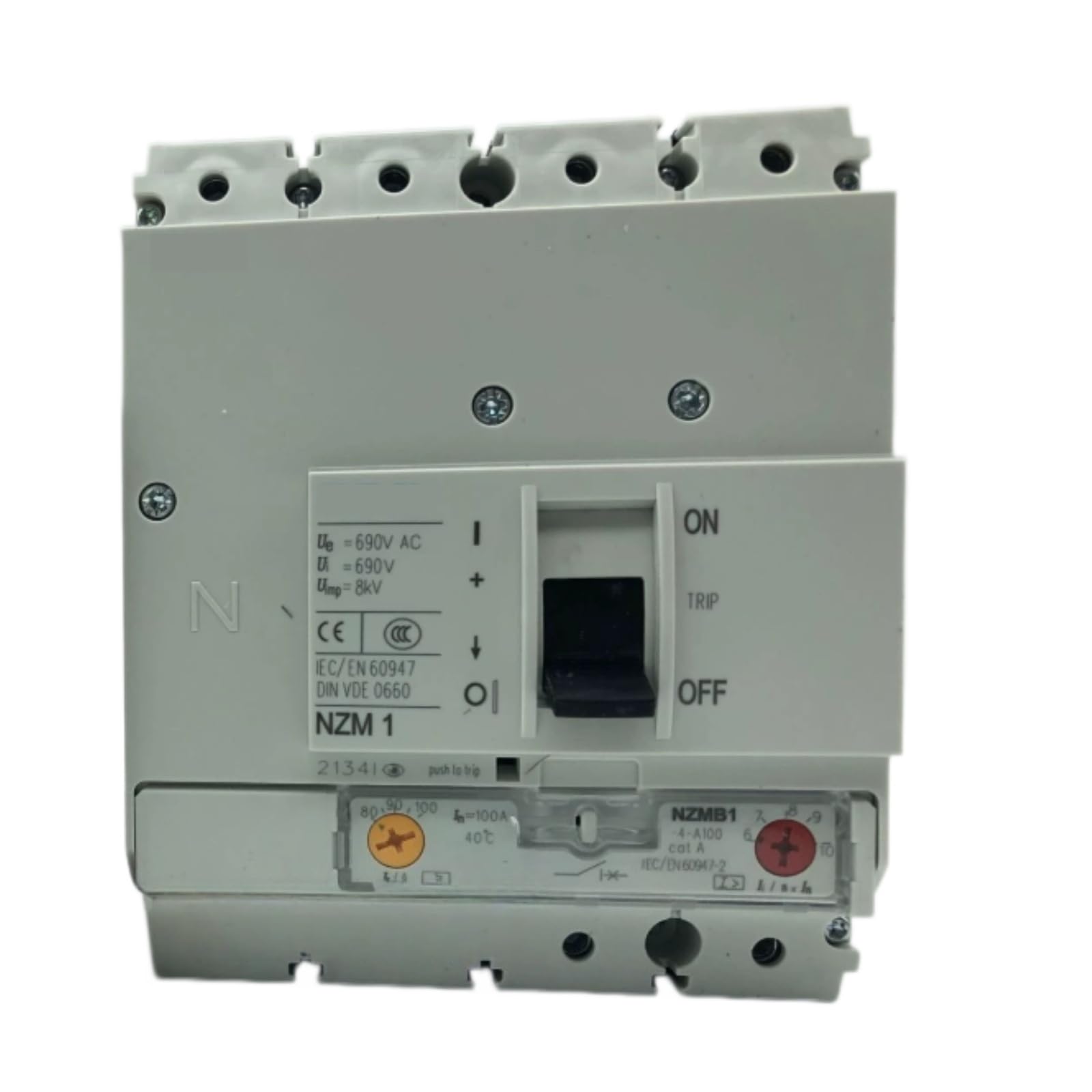 HKEJSJWA Circuit Breaker NZMB1-4-A100, 25KA 100A 4P Molded Case Circuit Breaker