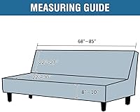 Vista 7 de H.VERSAILTEX Funda para Futón de Terciopelo Real Sin Brazos Fundas para Sofá Fundas para Sofá Cama Funda Elástica para Futón Sofá Funda Protectora