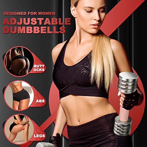 Quvvrev Weights Dumbbells Set For Women 1 Pair, 2 Lbs-3 Lbs-4 Lbs-5 Lbs Dumbbells Set Of 2, Pink Weights Dumbbells For Women, Adjustable Dumbbell Set For Workout, Light Dumbbell Sets For Home Gym #TOP1