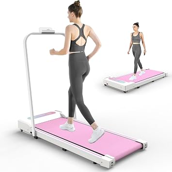 Under Desk Treadmill,Walking Pad with Handle Bar,2 in 1 Portable Treadmill with Remote Control LED Display, Walking Jogging Machine for Home Office Use