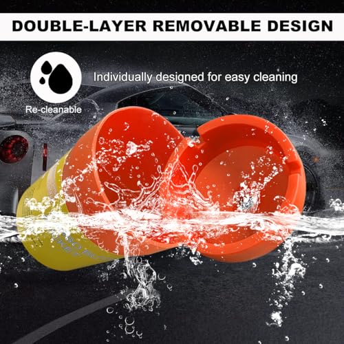 Image of Ohleats 2 PCS Car Ashtray, Smokeless Smellproof Windproof Self-Extinguishing Auto Ashtray, Portable Mini Vehicle Cigarette Trash Can Fits Most Cup Holder for Home Office, Car Accessories (Orange)