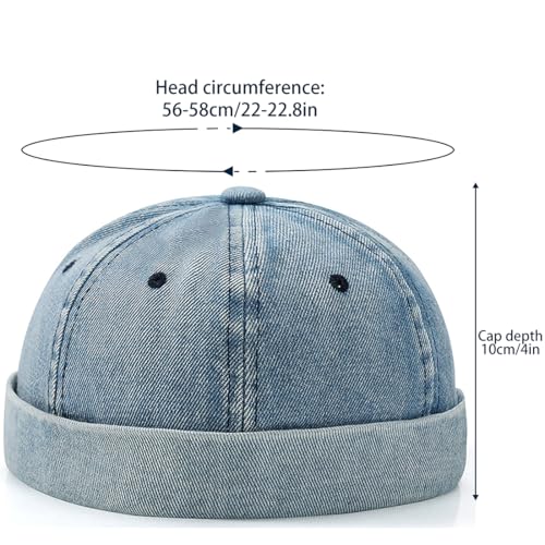 Image of Glamorstar Brimless Dome Hats for Women Men Sailor Beanie Cap Vintage Docker Hat