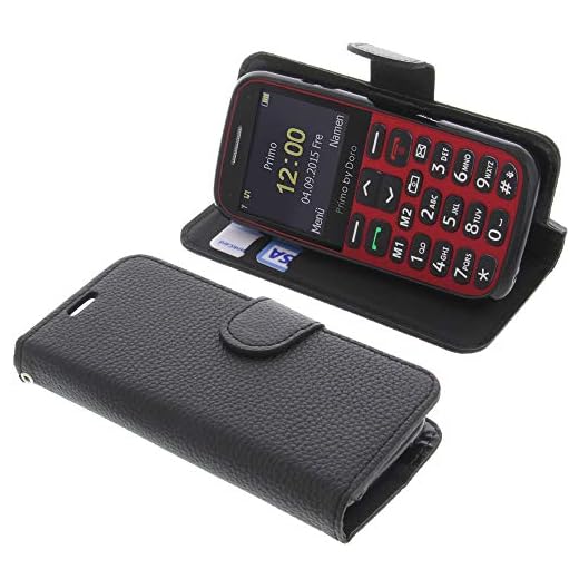foto-kontor Tasche kompatibel mit Doro Primo 366 Book Style schwarz Schutz Hülle Buch