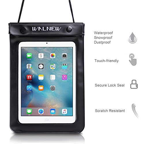 Image of Walnew Universal Waterproof eReader Protective Case Cover for Kindle Oasis, Kindle Paperwhite, Kindle Keyboard,Amazon Kindle eReader, Kindle Fire, Sony Kobo Nook ereader, iPad Mini and more,Black