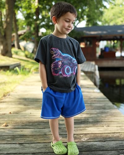 Lovekider Cotton Shirt for 2-6T Boys Truck Dinosaur Toddler Kids T-Shirt Short Sleeve Excavator Construction T-Rex Tee Shirts3