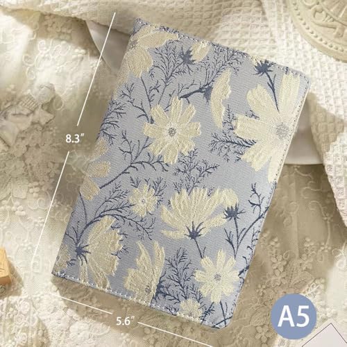 Carnet de notes à fleurs A5 aux pages lignées et couverture rigide - 3