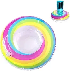 Boia Porta Copo Colorida Arco-iris P/Praia Piscina Festa Arco-íris Colorido
