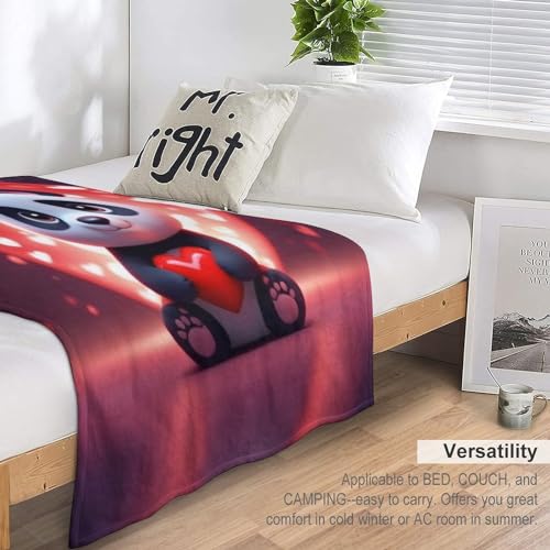 Couverture panda en flannel douce, une idée de cadeau idéale pour lit - 7
