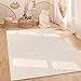 Produktbild Paco Home Teppich Wohnzimmer Schlafzimmer Hochflor Weich Uni Skandinavisch Boho Motiv 3D Optik Regenbogen Waschbar Creme, Grösse:120x160 cm
