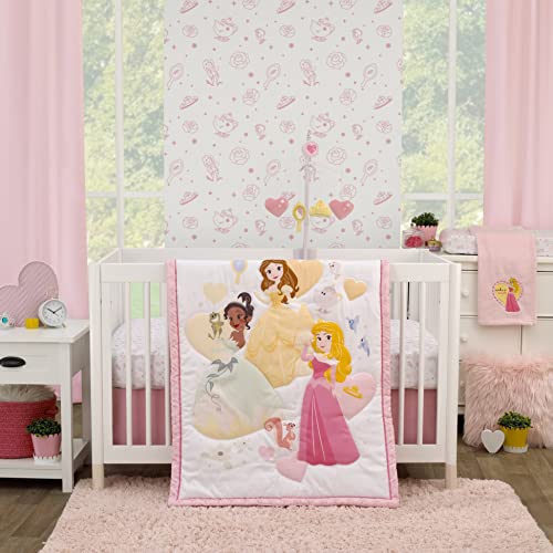 Image of NoJo Disney Make A Wish Princess Pink Heart Aurora Super Soft Baby Blanket