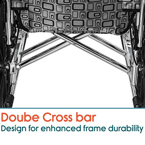 Image of KosmoCare Elegant Plus Premium Lightweight Foldable Aluminium Wheelchair - Color Silver