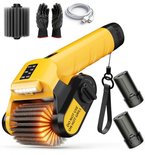 Electric Grill Brush, 5000mAh, 350-Min Runtime,800RPM Cordless BBQ Cleaner