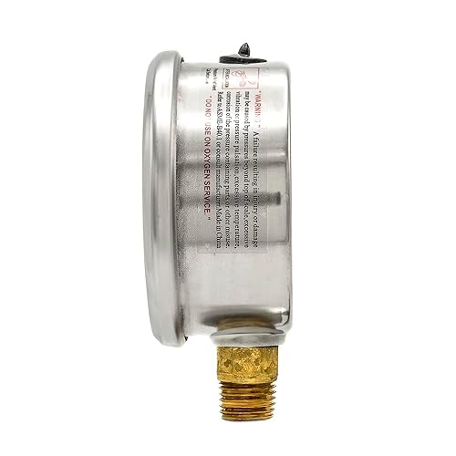 Miniatura 3 de Paquete de 5 manómetros de montaje inferior relleno de líquido con dial de 2.5 pulgadas, 0-10000 PSI, conexión NPT macho de 14 pulgadas, caja y