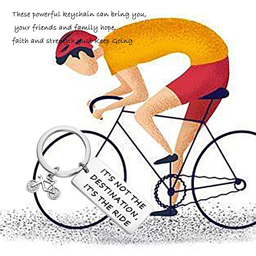 MAOFAED Cycling Gift Bicycle Keychain Bike Gift It's Not The Destination Bicycle Jewelry Cyclist Gift Bike Riding Gift4