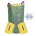 JzNova Garden Waste Bag with 2 Leaf Scoops and 2 Antiskid Gloves - 32 Gallons Reusable Collapsible Gardening Yard Lawn and Leaf Waste Bag, Hand Leaf Rakes and Leaf Collector For Garden Rubbish