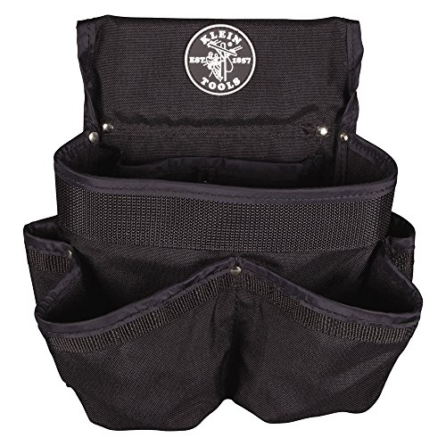 Klein Tools 5718 Powerline Series Tool Pouch Made of 1000 Denier Dupont Cordura Nylon Fabric with 8 Oversized Pockets, Black