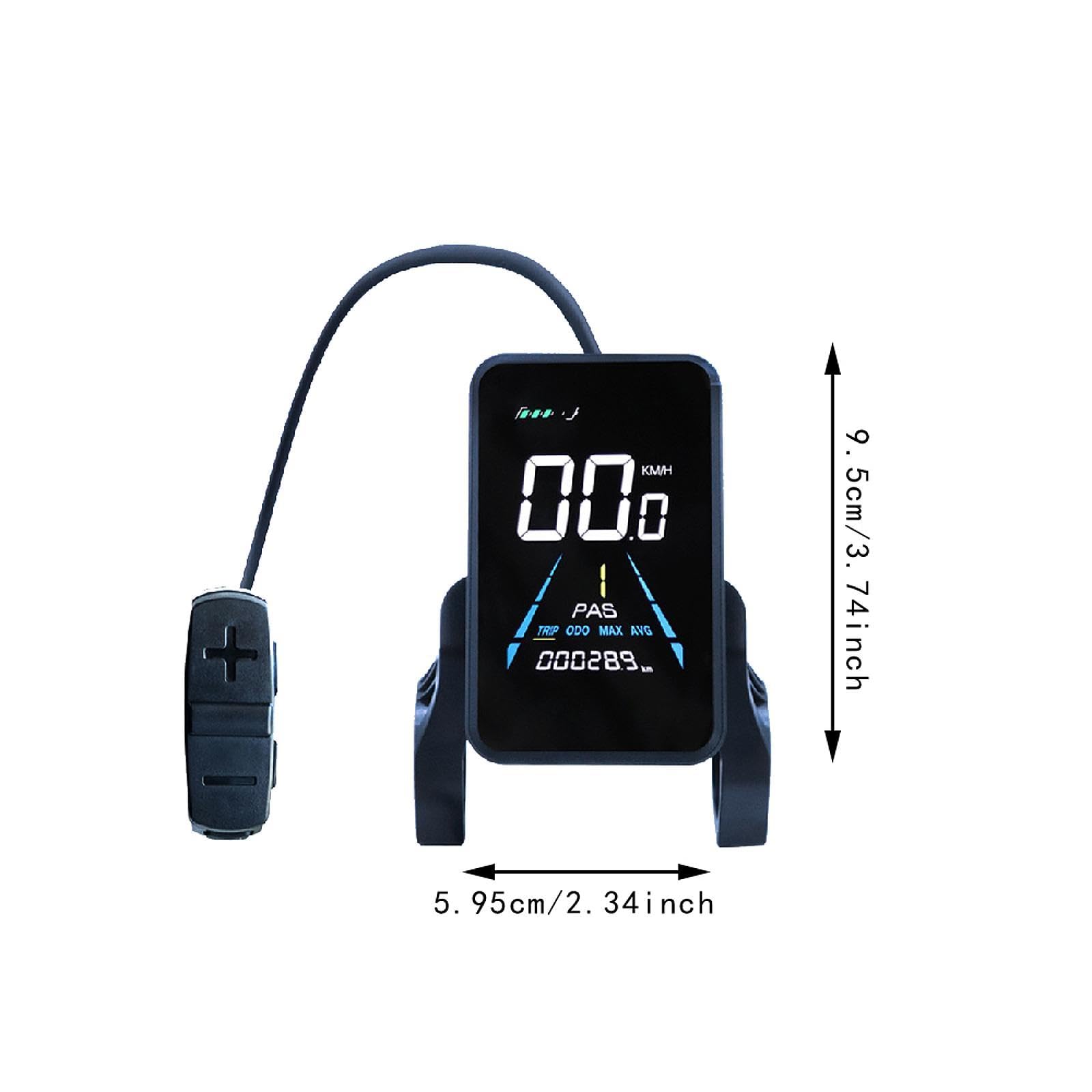 Menolana Electric LCD Display E Bike Display Meter Cyclocomputer Control Panel Lightweight Multifunctional Electric Bike Speedometer