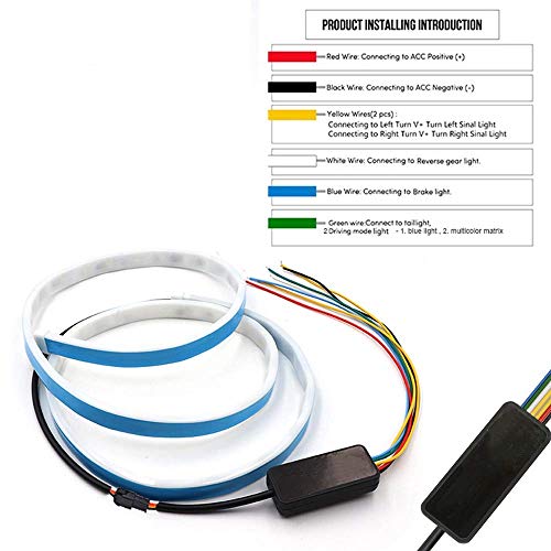 Image of AUTO SNAP Universal Flow Car LED Light Streamer Brake Trunk Signal Light for All Cars & Mini SUVS (Black, 4FT)