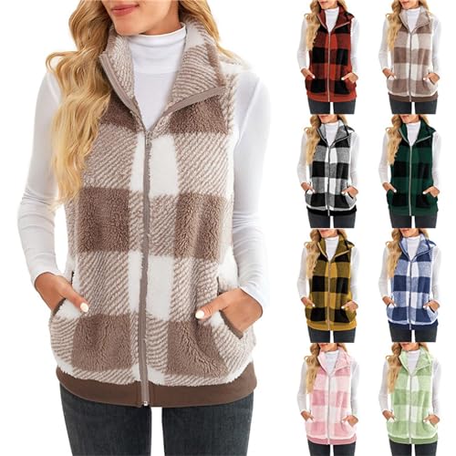 Chaleco largo sin mangas para mujer, chaleco de forro polar largo...