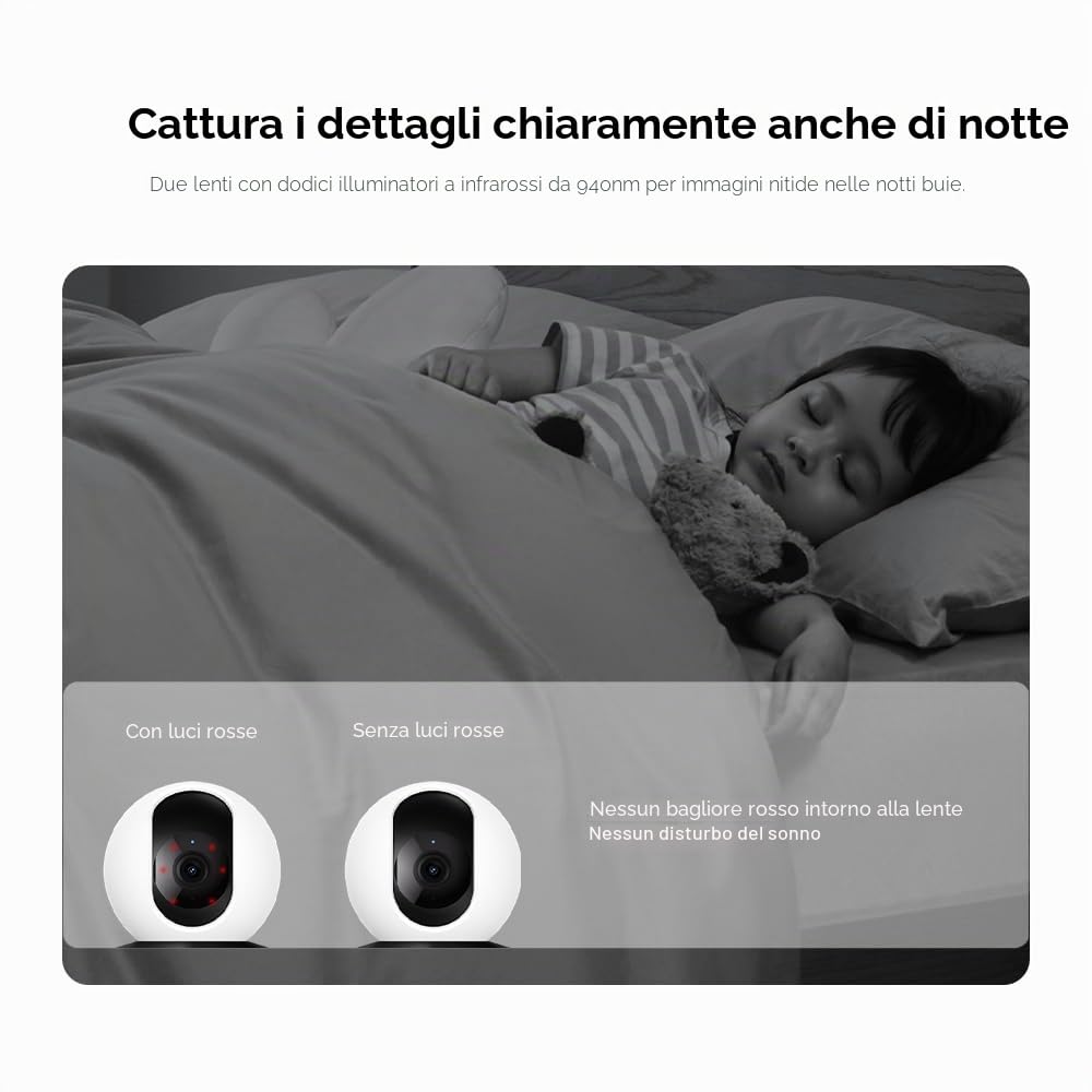 Xiaomi Macchina fotografica astuta 3MP di sicurezza della lente doppia C300 con Wi-Fi a banda doppia 6