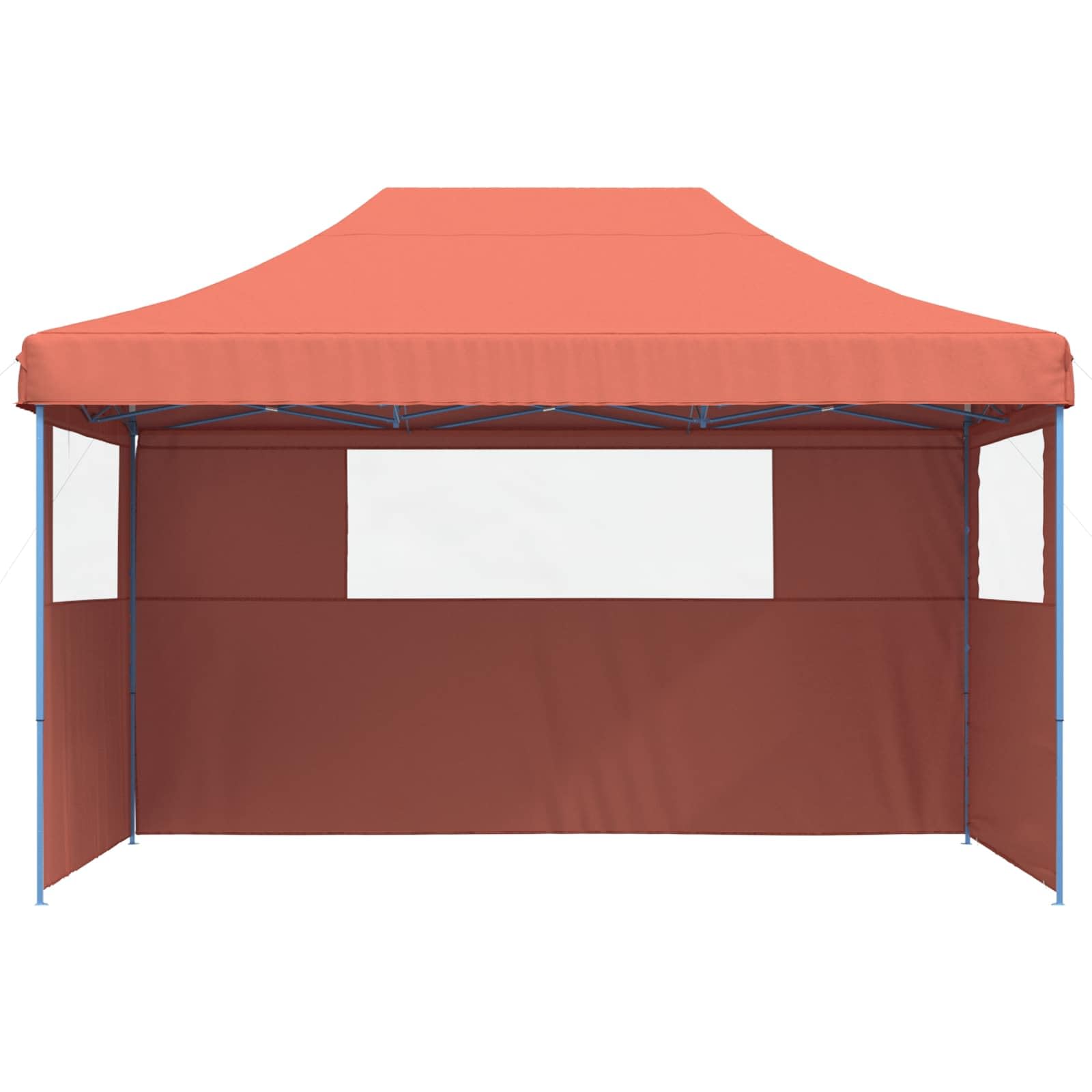 Carpa plegable para fiestas con 3 paneles laterales de terracota – Carpa plegable para eventos, bodas y fiestas, tela Oxford con revestimiento de PVC