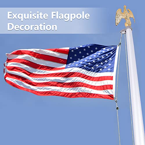 Bmftrri Eagle Flag Pole Ball Topper Ornament - Aluminum Alloy Eagle Finial-1/2-13Unc Threading Fit 20/25/30Ft Telescoping/Sectional Flagpoles Outside House #TOP5