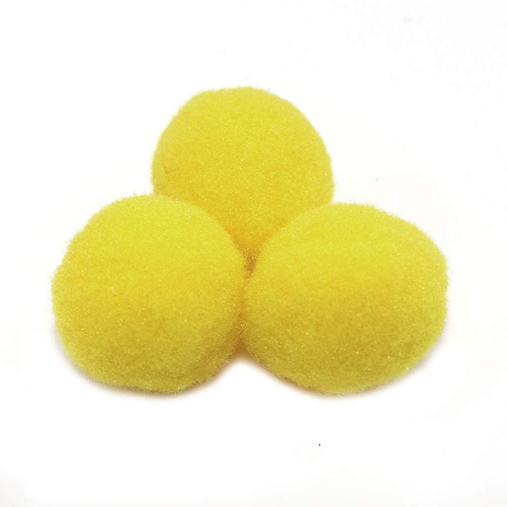 200 Pieces 30mm Pom Poms for Hobby Supplies and DIY Creative Crafts Decorations (Yellow)