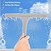 Glass Wiper with Nonslip Handle Silicone Window Cleaner Squeegee for Bathroom Window Kitchen Mirror (Gray)