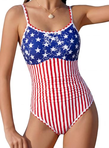Image of XiaoMoSha Girls One Piece Swimsuit Adjustable Straps Bathing Suit Teen Girl Color Block Trim Padded Beach Swimwear 6-16 Years